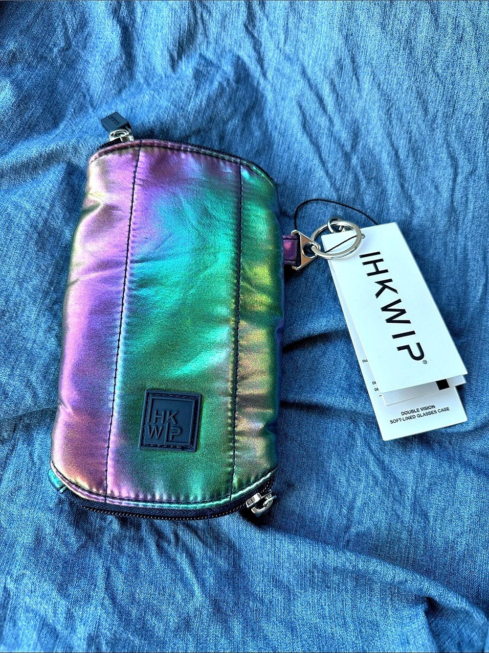 IHKWIP Double Vision Soft-Lined Glasses Case Green & Purple